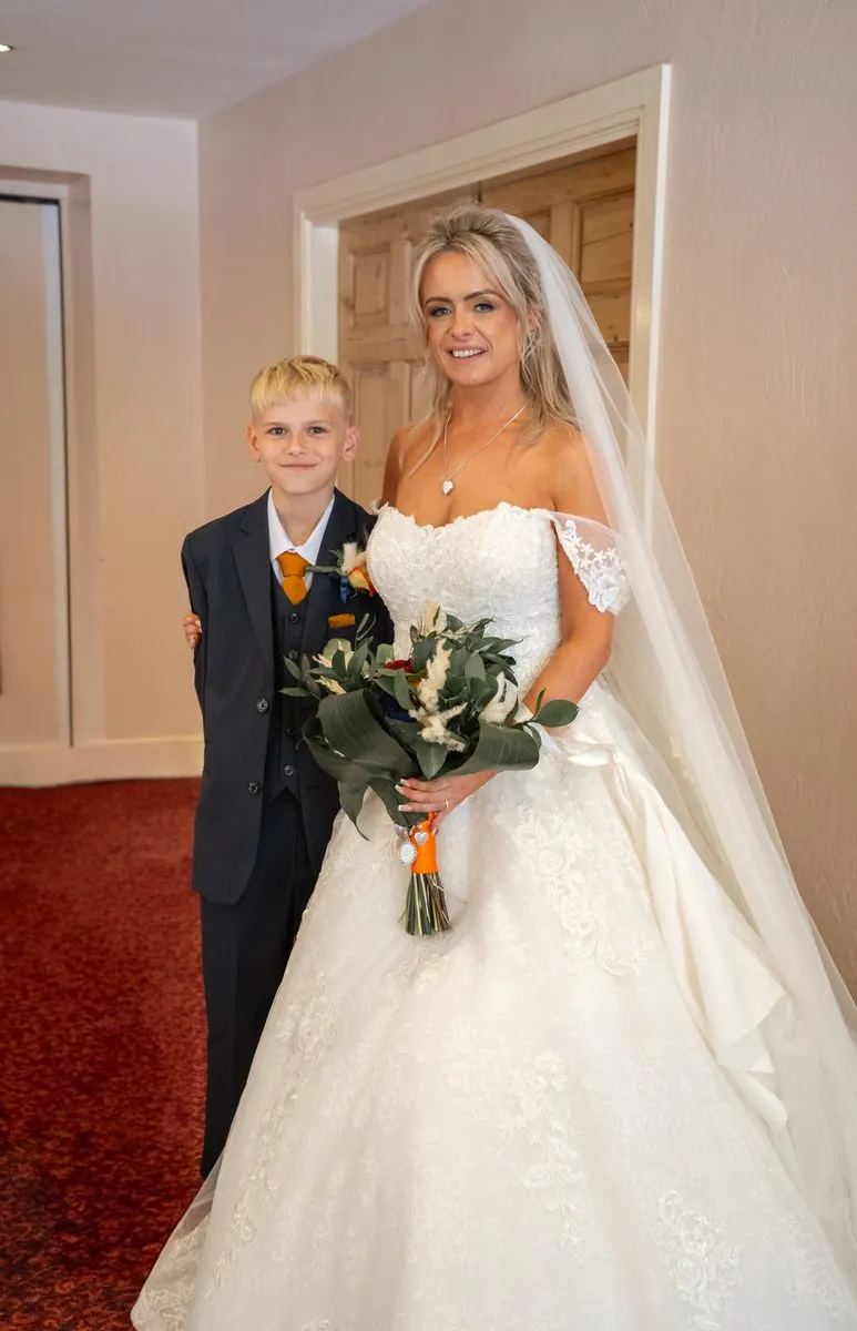 The bride with her bouquet