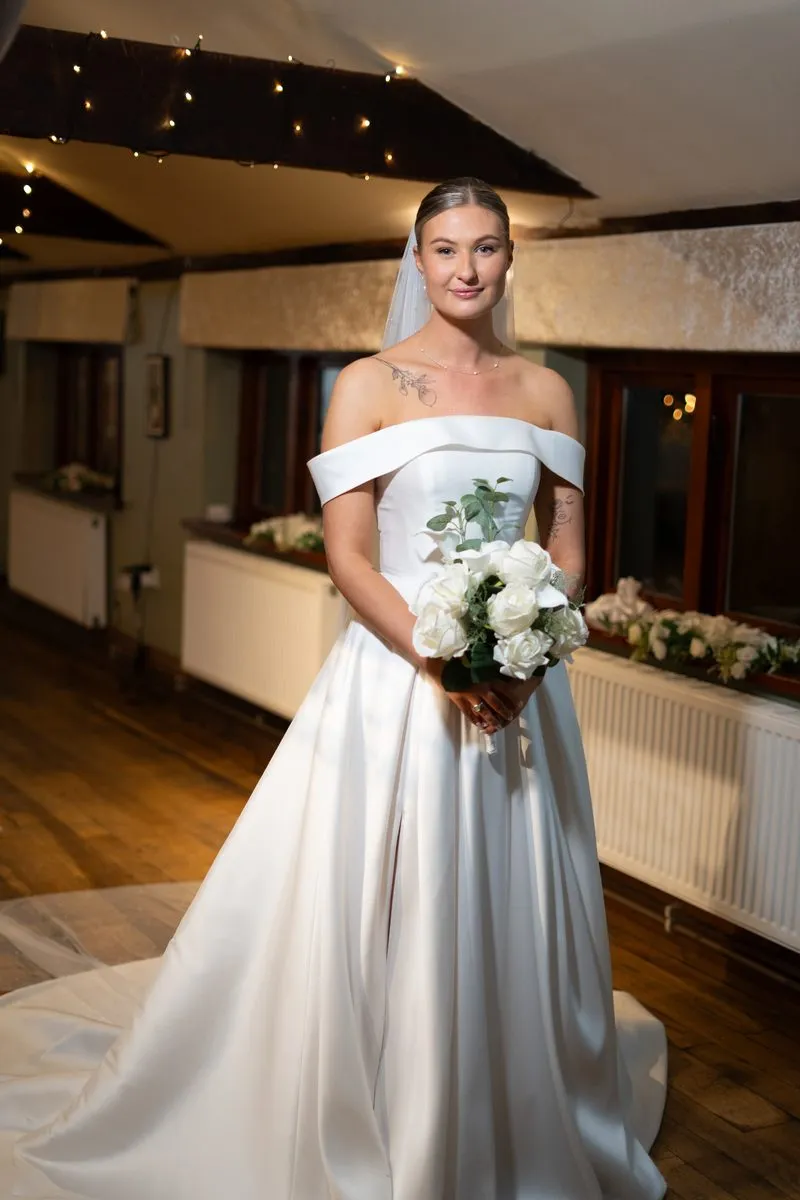 The bride with her bouquet
