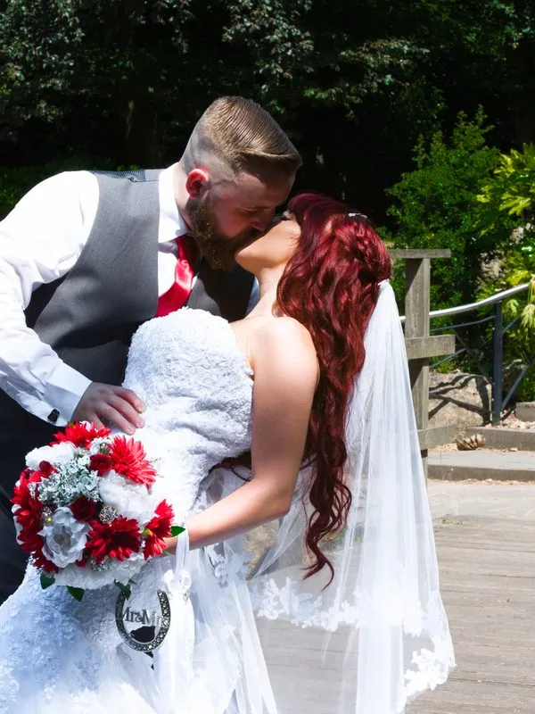 Bride and groom enjoying their wedding day together